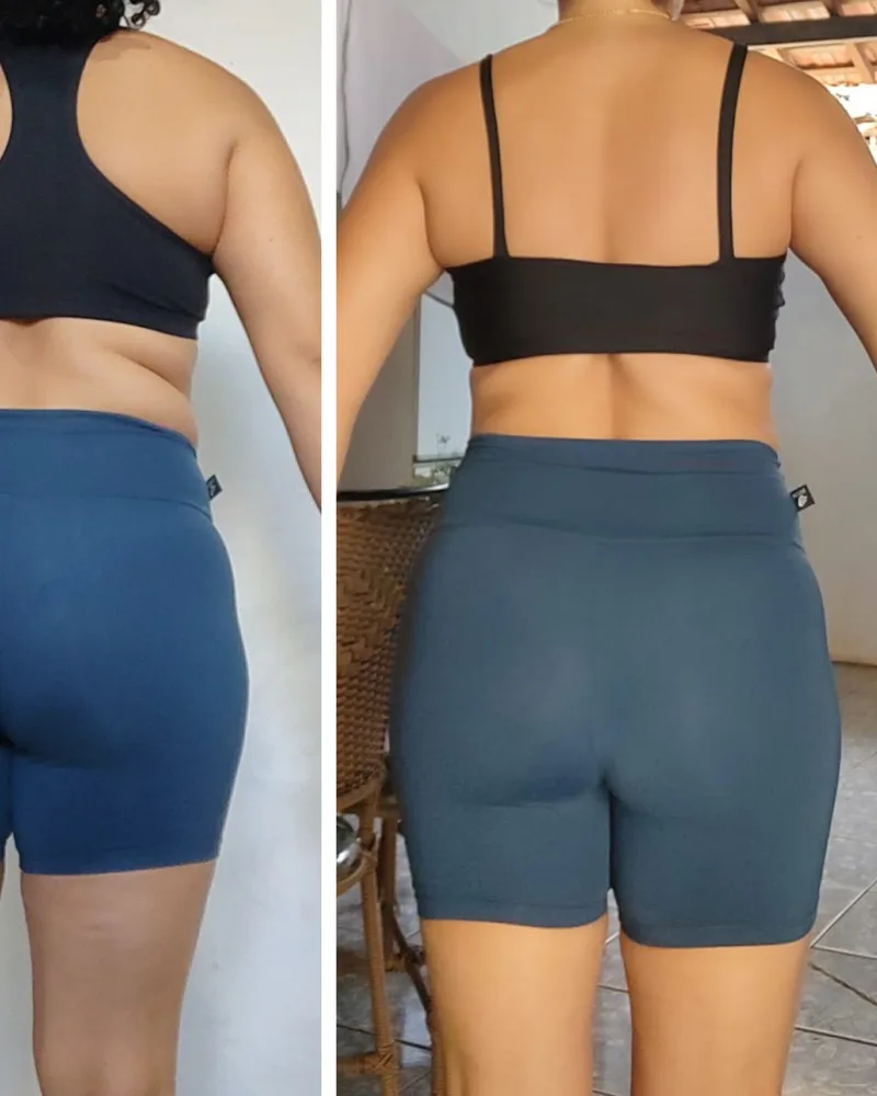 Antes e depois — Aluna do Desafio